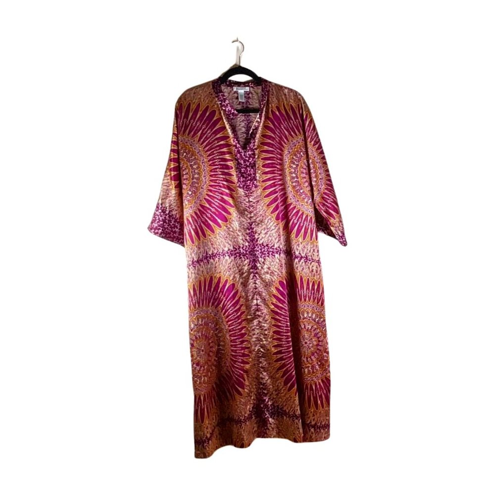 Oscar de la Renta Purple and Gold Kaftan Muumuu Size 1X - Picture 1 of 10